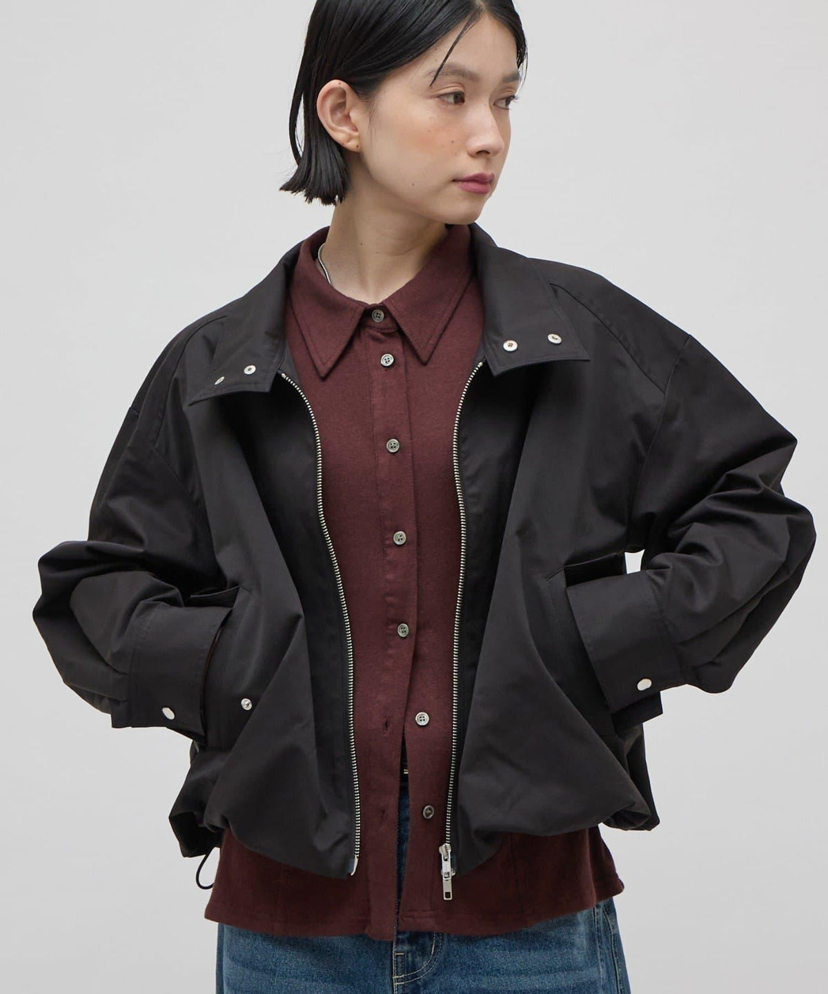 Lui's FEMME 26AW 寬鬆落肩抽繩下襬拉鍊夾克 外套
