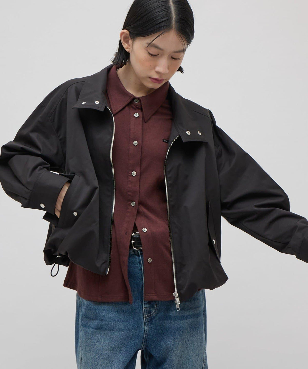Lui's FEMME 26AW 寬鬆落肩抽繩下襬拉鍊夾克 外套