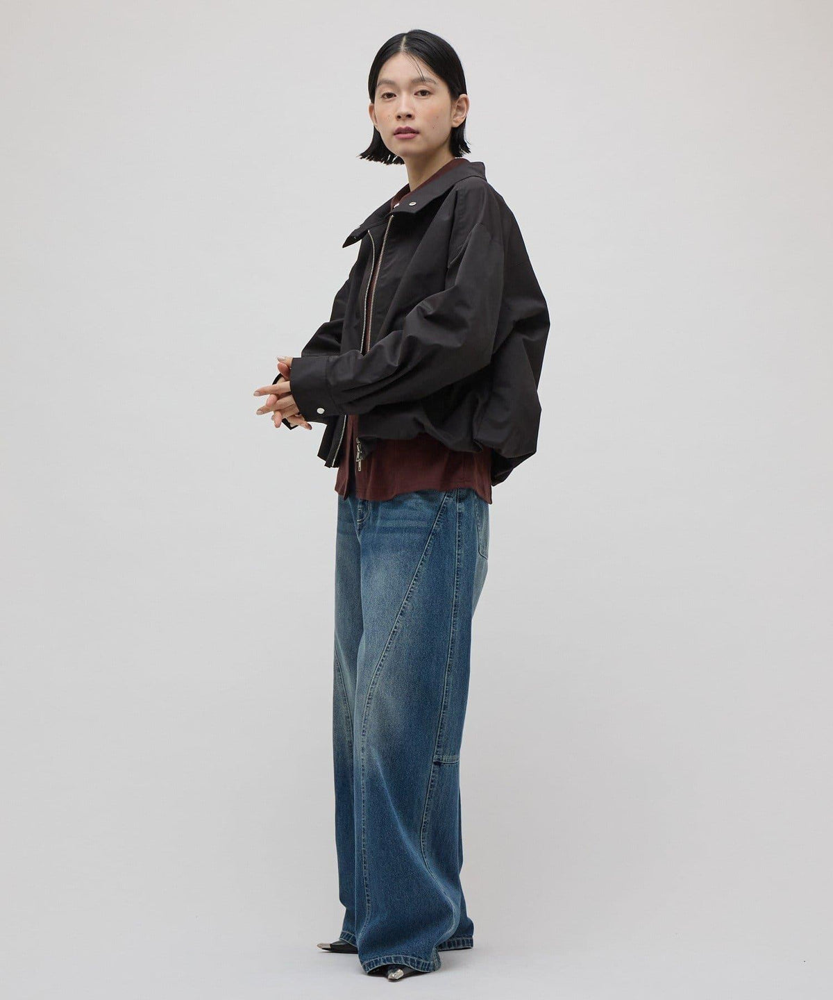Lui's FEMME 26AW 寬鬆落肩抽繩下襬拉鍊夾克 外套