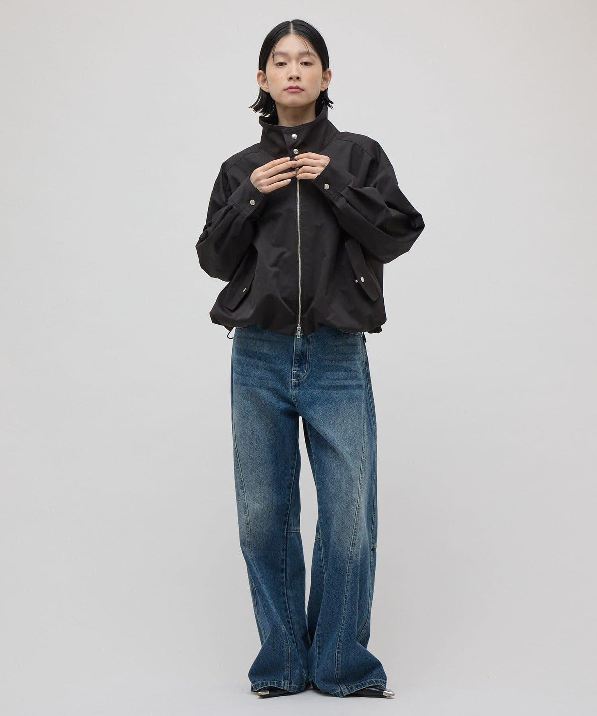Lui's FEMME 26AW 寬鬆落肩抽繩下襬拉鍊夾克 外套