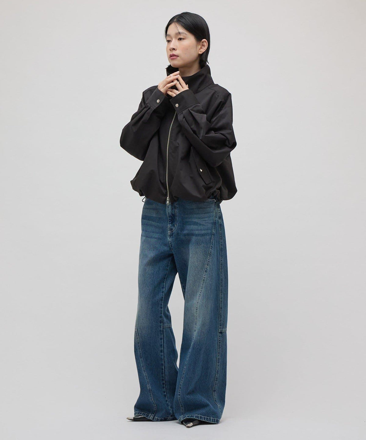 Lui's FEMME 26AW 寬鬆落肩抽繩下襬拉鍊夾克 外套