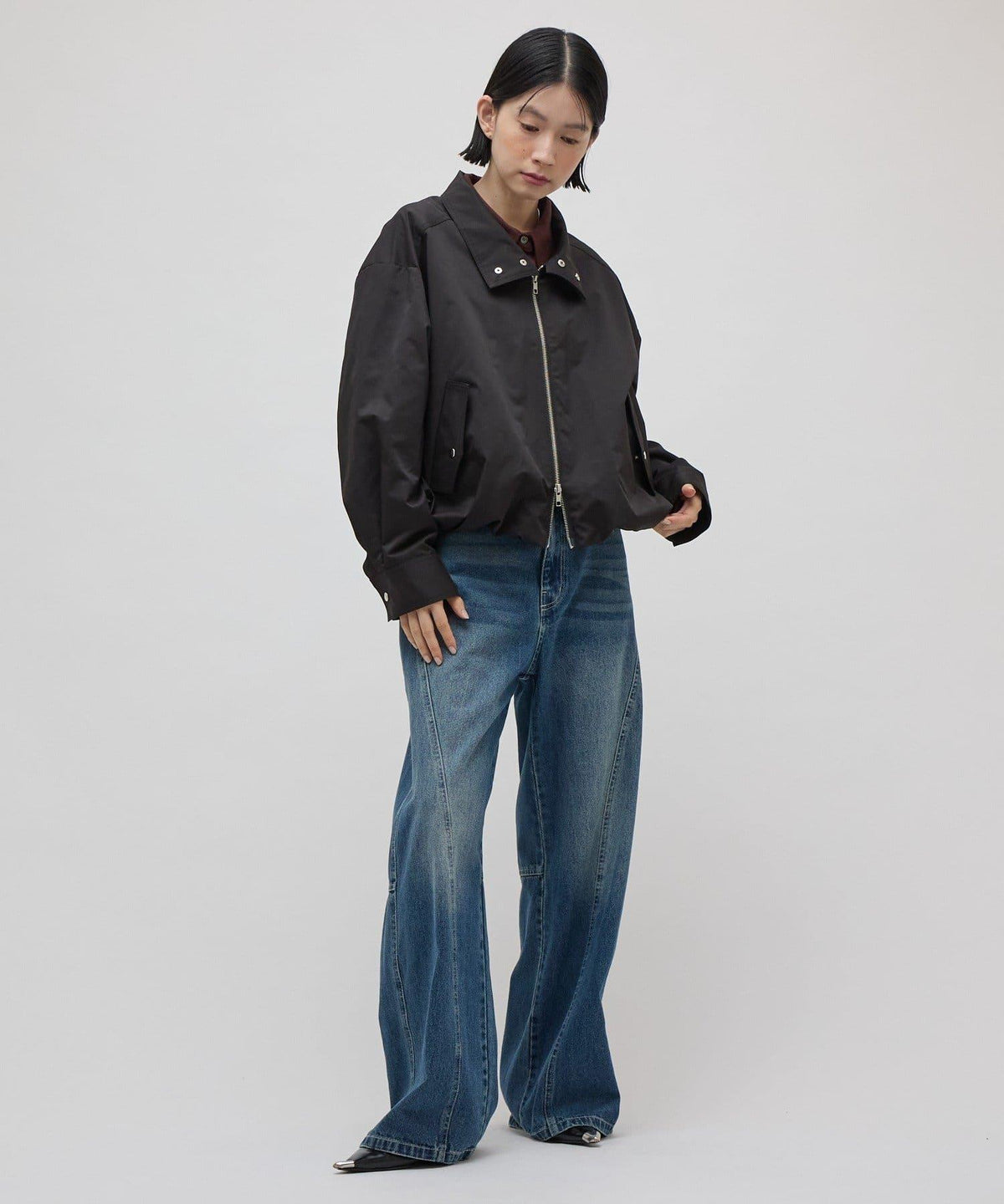 Lui's FEMME 26AW 寬鬆落肩抽繩下襬拉鍊夾克 外套