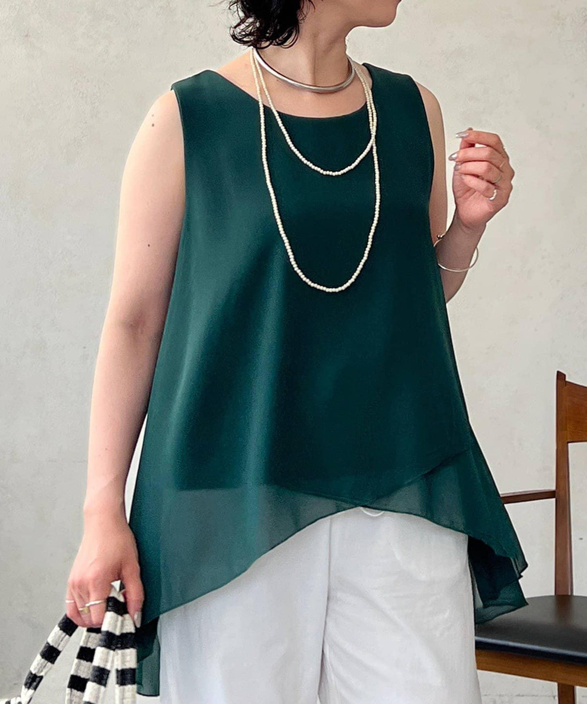un dix cors 雪紡拼接襯衫女 寬鬆層疊設計 襯衫式上衣