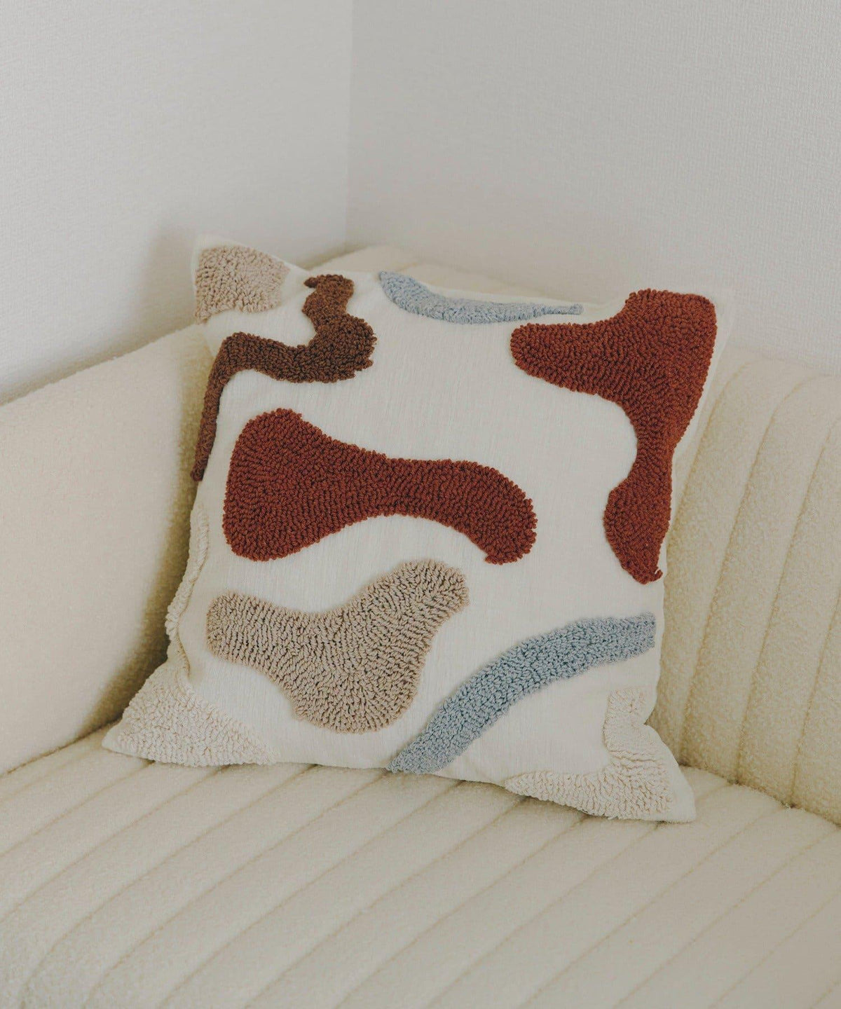salut! ニュアンスペイント タフティング 靠墊套 45x45cm 棉滌綸混紡 亞麻再生纖維毛混聚氨酯