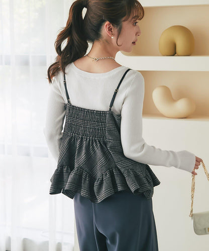 ツイードランダムペプラムフリルキャミ La boutique BonBon
