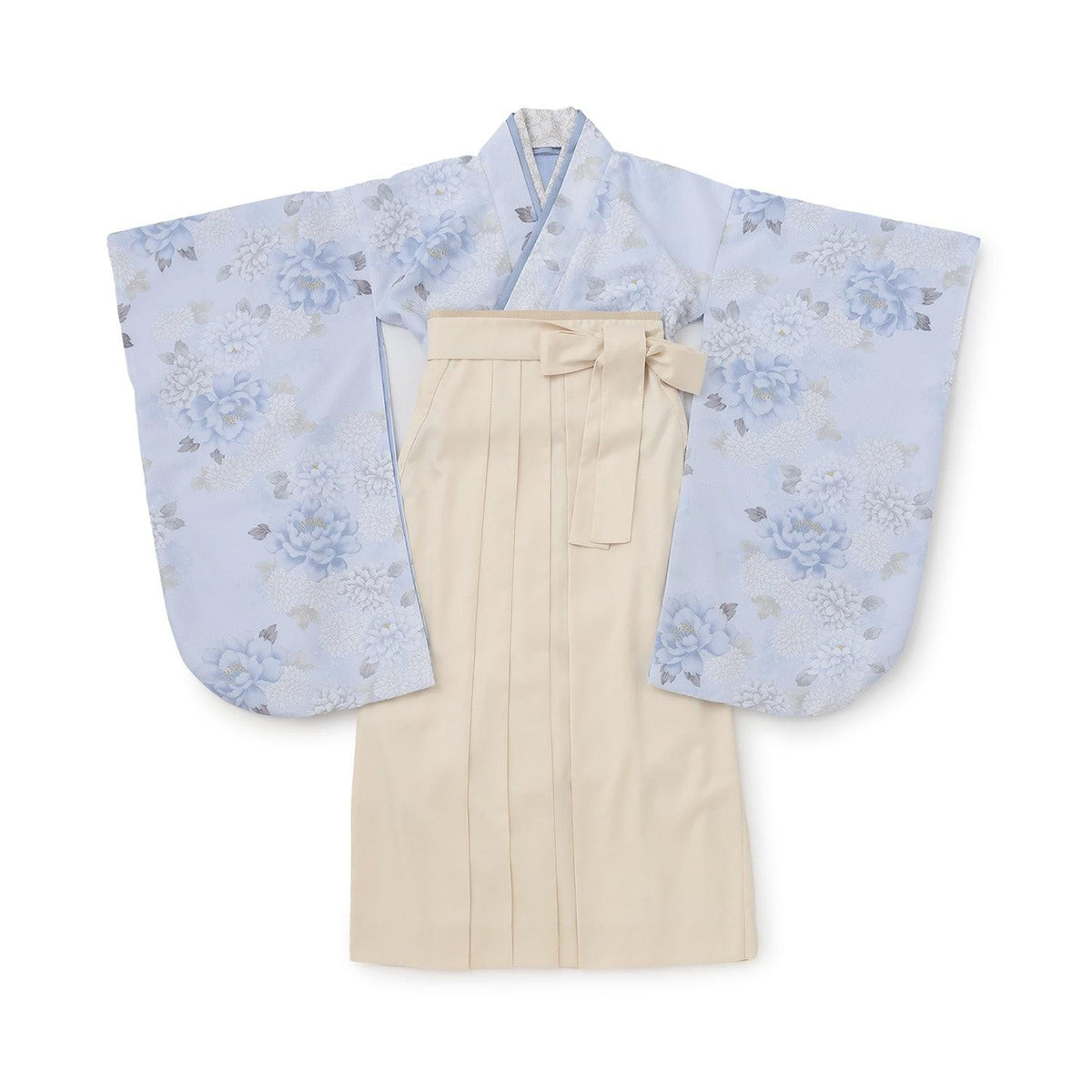 Lovetoxic 晴天和服套裝 畢業禮服入學禮服兒童和服袴套裝 櫻花牡丹印花 聚酯纖維