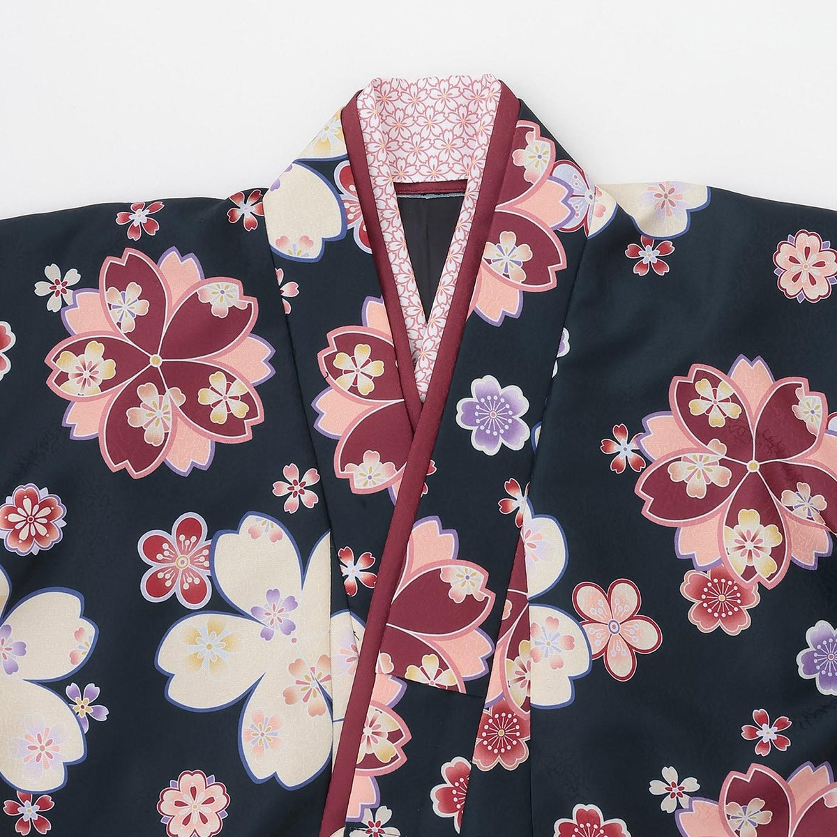 Lovetoxic 晴天和服套裝 畢業禮服入學禮服兒童和服袴套裝 櫻花牡丹印花 聚酯纖維