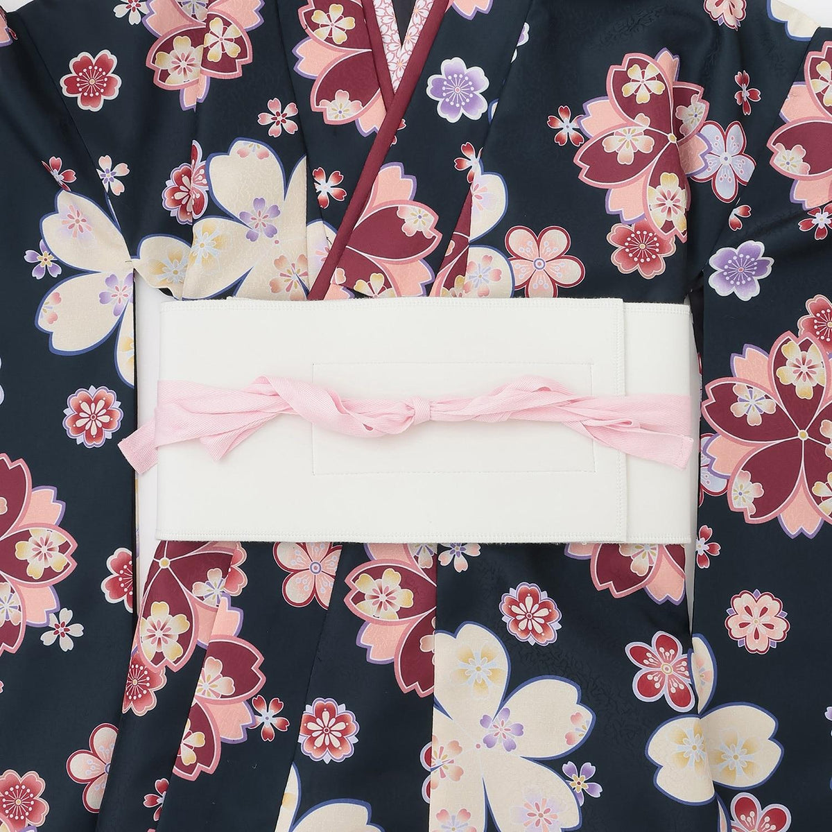 Lovetoxic 晴天和服套裝 畢業禮服入學禮服兒童和服袴套裝 櫻花牡丹印花 聚酯纖維