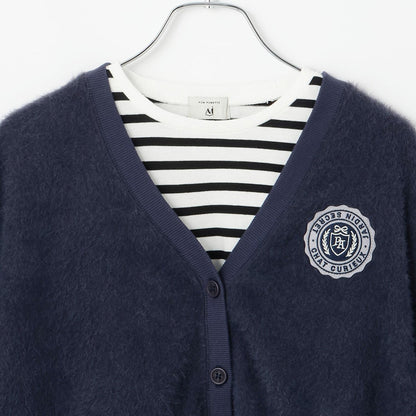 POM PONETTE AMI 2件套 刺繡徽章кардиган 蕾絲下襬T恤 連衣裙