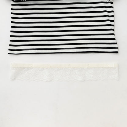 POM PONETTE AMI 2件套 刺繡徽章кардиган 蕾絲下襬T恤 連衣裙