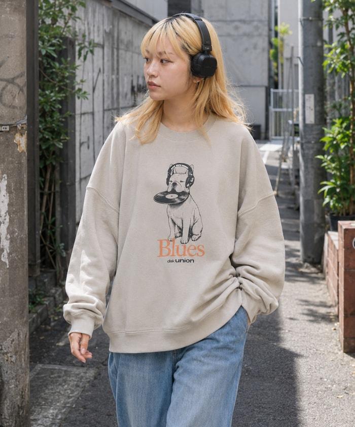 diskunion × FREAK'S STORE 聯名 法鬥 音樂主題 印花 圓領衛衣 寬鬆款 聚酯纖維/棉混紡