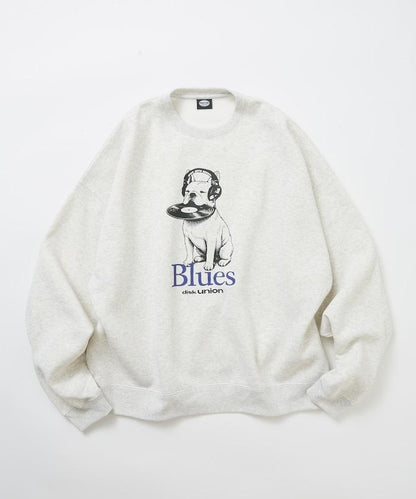 diskunion × FREAK'S STORE 聯名 法鬥 音樂主題 印花 圓領衛衣 寬鬆款 聚酯纖維/棉混紡