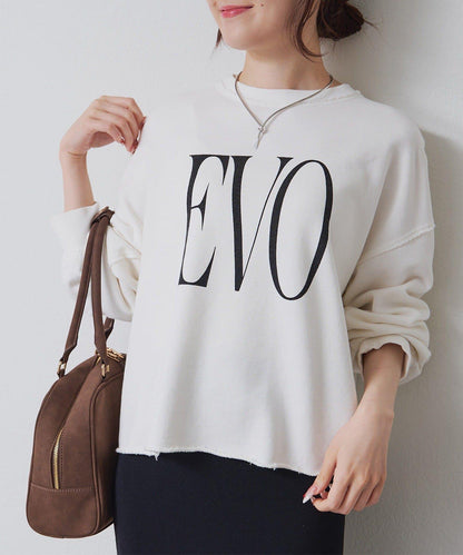 PUAL CE CIN 2026 AW VINTAGE REBELLION系列 寬鬆大Logo刺繡裡毛棉質長袖T恤 女