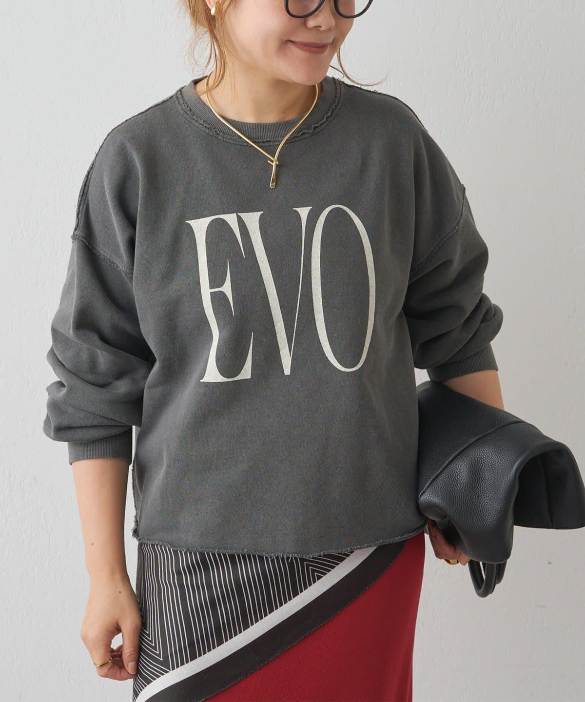 PUAL CE CIN 2026 AW VINTAGE REBELLION系列 寬鬆大Logo刺繡裡毛棉質長袖T恤 女