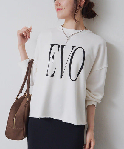 PUAL CE CIN 2026 AW VINTAGE REBELLION系列 寬鬆大Logo刺繡裡毛棉質長袖T恤 女