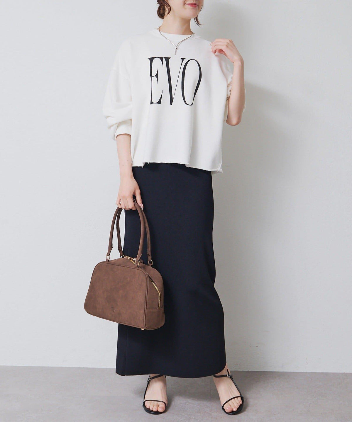 PUAL CE CIN 2026 AW VINTAGE REBELLION系列 寬鬆大Logo刺繡裡毛棉質長袖T恤 女