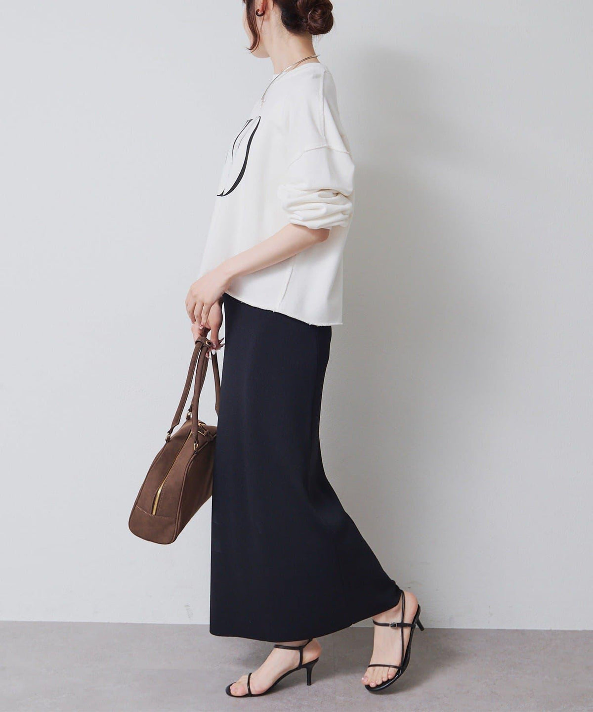 PUAL CE CIN 2026 AW VINTAGE REBELLION系列 寬鬆大Logo刺繡裡毛棉質長袖T恤 女