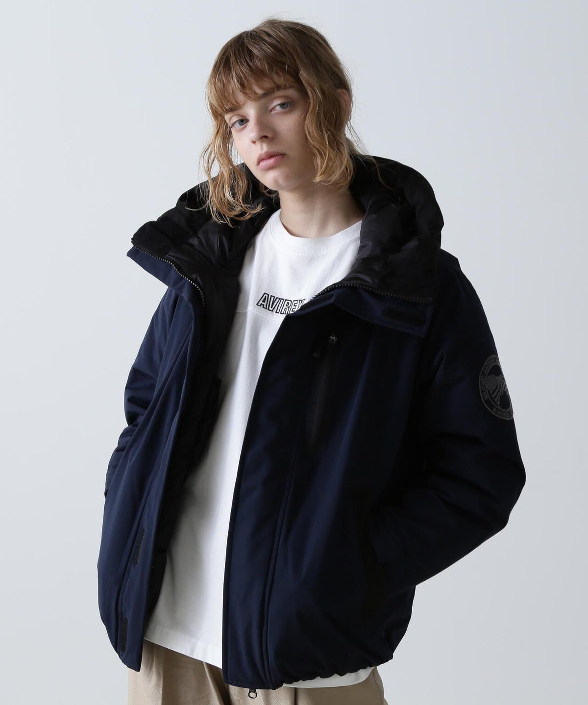 AVIREX 經典款多功能羽絨服 聚酯纖維/棉混紡 85%/15%