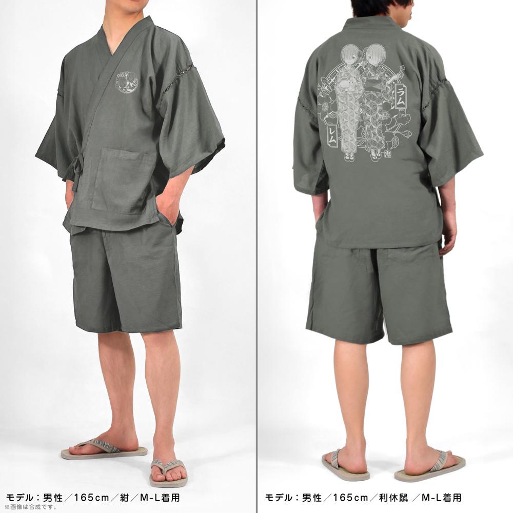 Re:從零開始的異世界生活 甚平 浴衣姿的ラム&レム 利休鼠 大(XL～XXL)