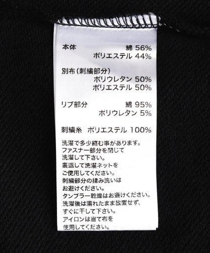 SUPPLIER 拼色多款皮革貼章拉鍊連帽衛衣