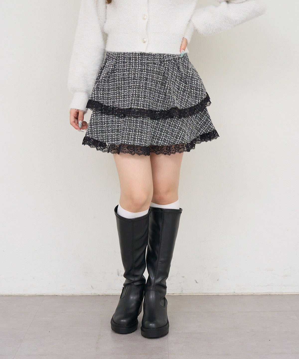 NICE CLAUP ティアードミニスカート