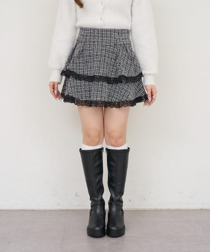 NICE CLAUP ティアードミニスカート