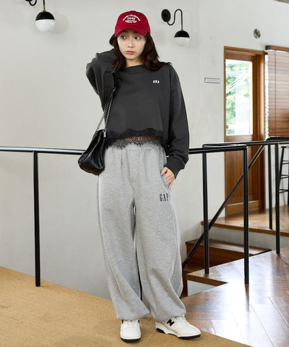 PUBLUX × GAP 聯名 寬鬆弧形褲 羅馬布 運動褲