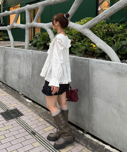 兩碼大翻領V領襯衫/連衣裙