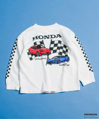 Honda 聯名復古印花兒童長袖T恤