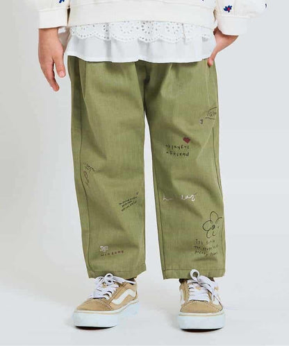 らくがき 褶皺闊腿長褲 100-130cm