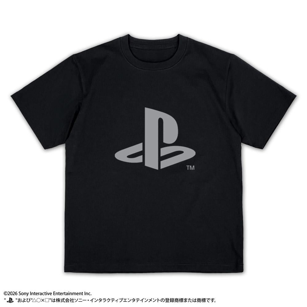 PlayStation 聯名 經典標誌 T恤 XL碼 涼感 速幹 寬鬆款 黑色 圓領 短袖 純棉混紡 男士