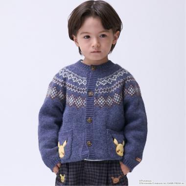 【モンポケ】皮卡丘伊布聯名 提花針織開衫