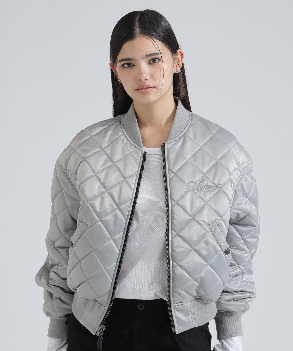 AVIREX 拼色絎縫棒球服夾克 女