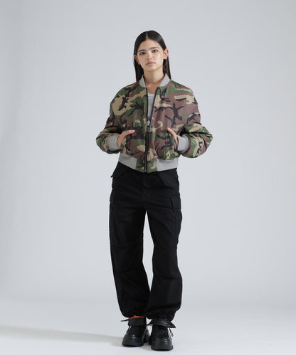 AVIREX 拼色絎縫棒球服夾克 女