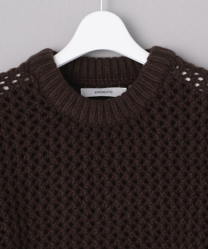 泡泡袖鉤織套頭衫