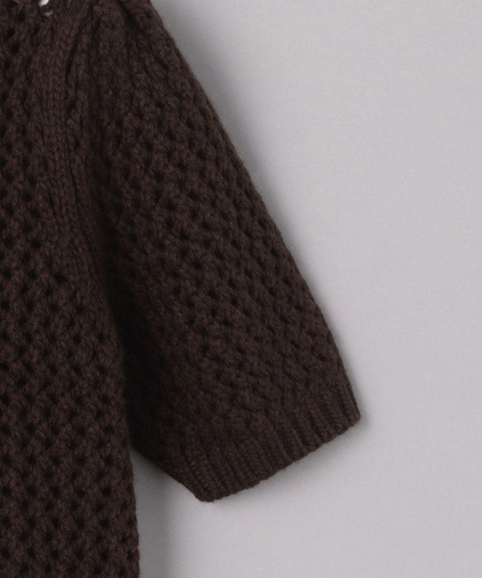 泡泡袖鉤織套頭衫