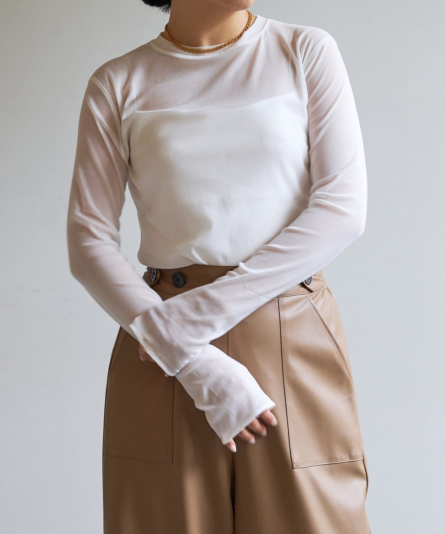 【La nature linge】透明蕾絲套頭衫