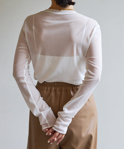【La nature linge】透明蕾絲套頭衫