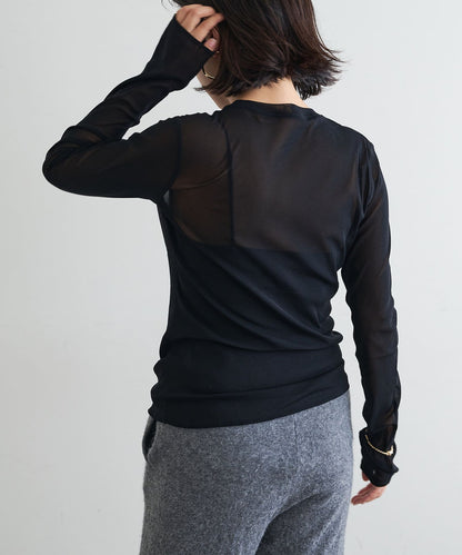 【La nature linge】透明蕾絲套頭衫