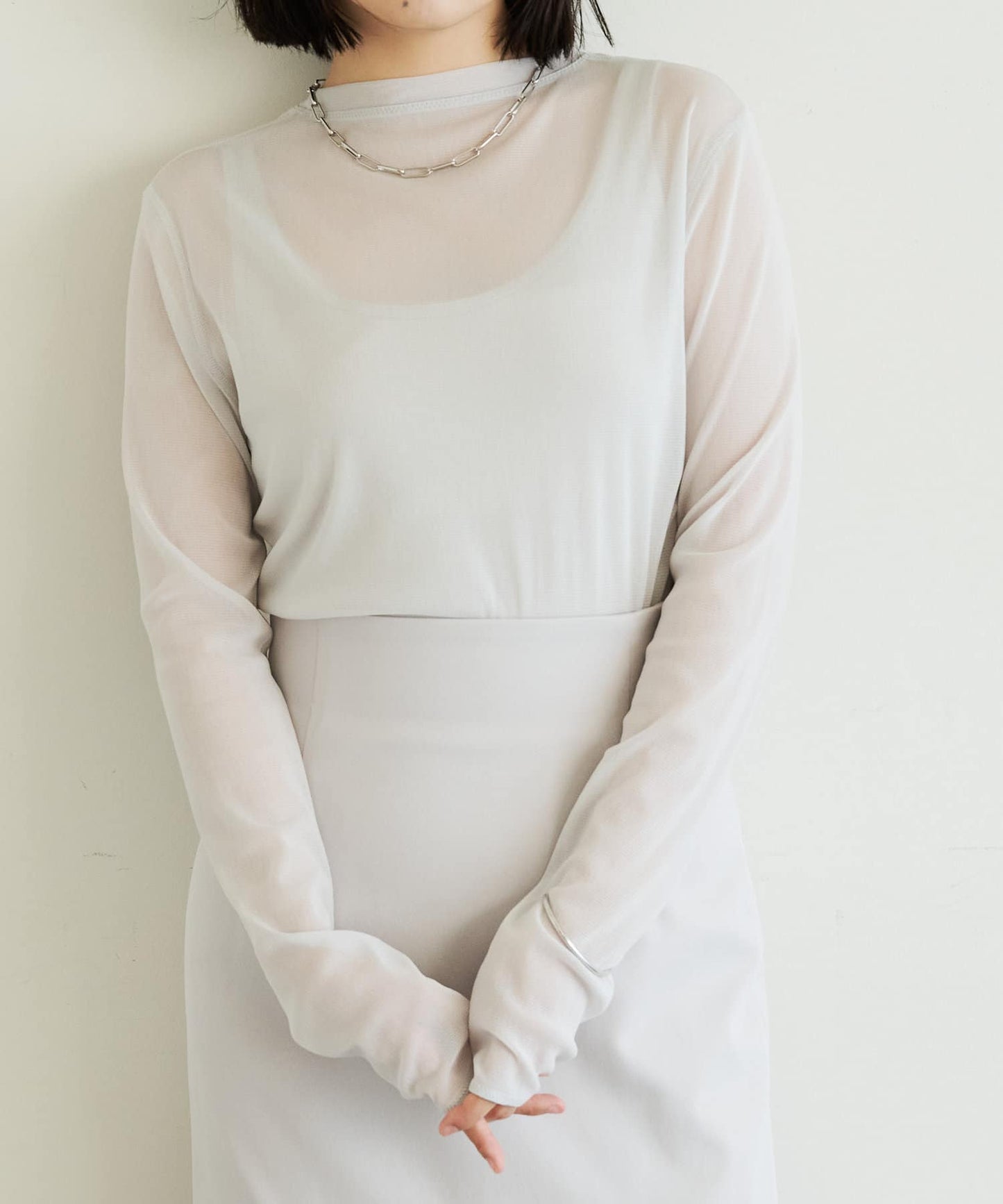 【La nature linge】透明蕾絲套頭衫