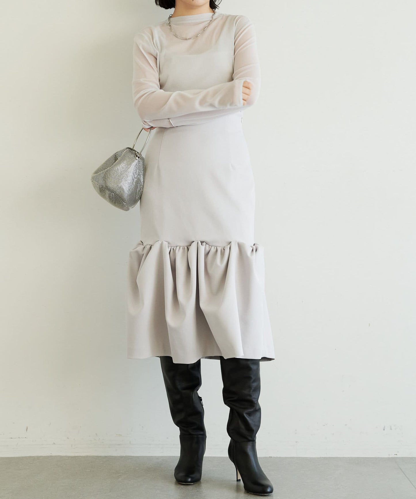 【La nature linge】透明蕾絲套頭衫
