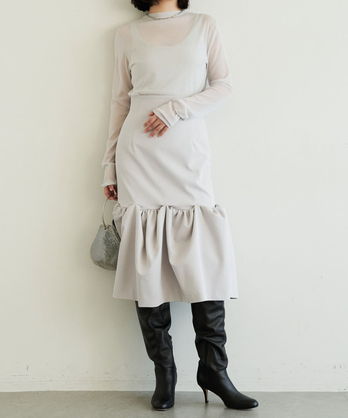 【La nature linge】透明蕾絲套頭衫