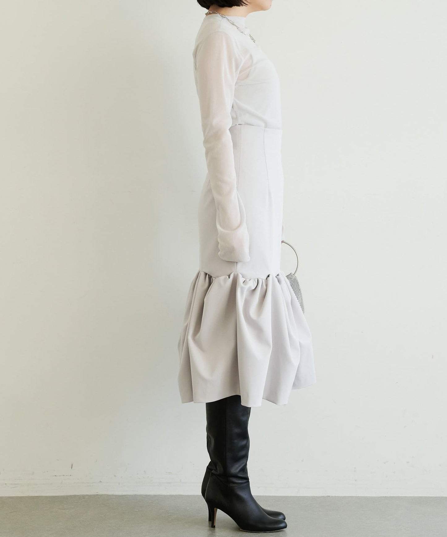 【La nature linge】透明蕾絲套頭衫