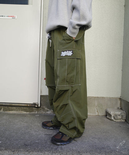 【KOOKY'N/酷酷】BRONX刺繡降落傘寬鬆褲