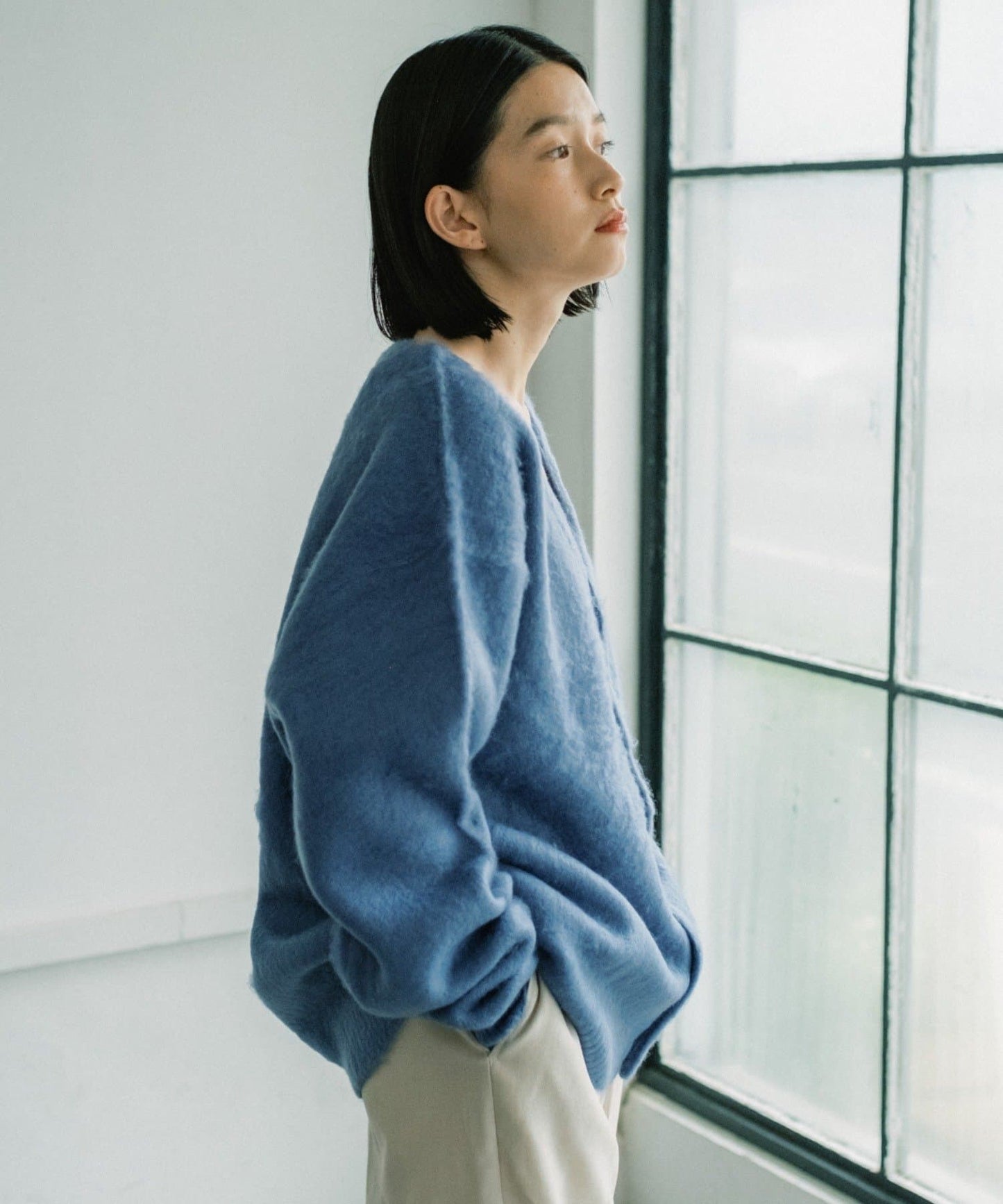 【WHIMSIC/】簡約絨毛針織開衫