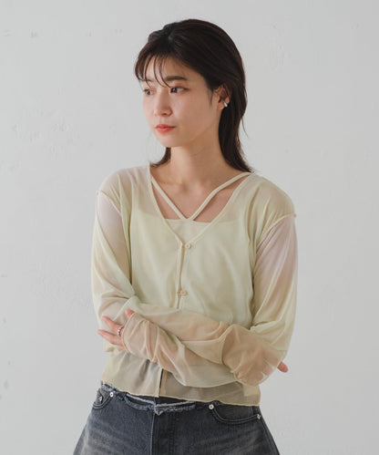 漸變透明2WAY開衫