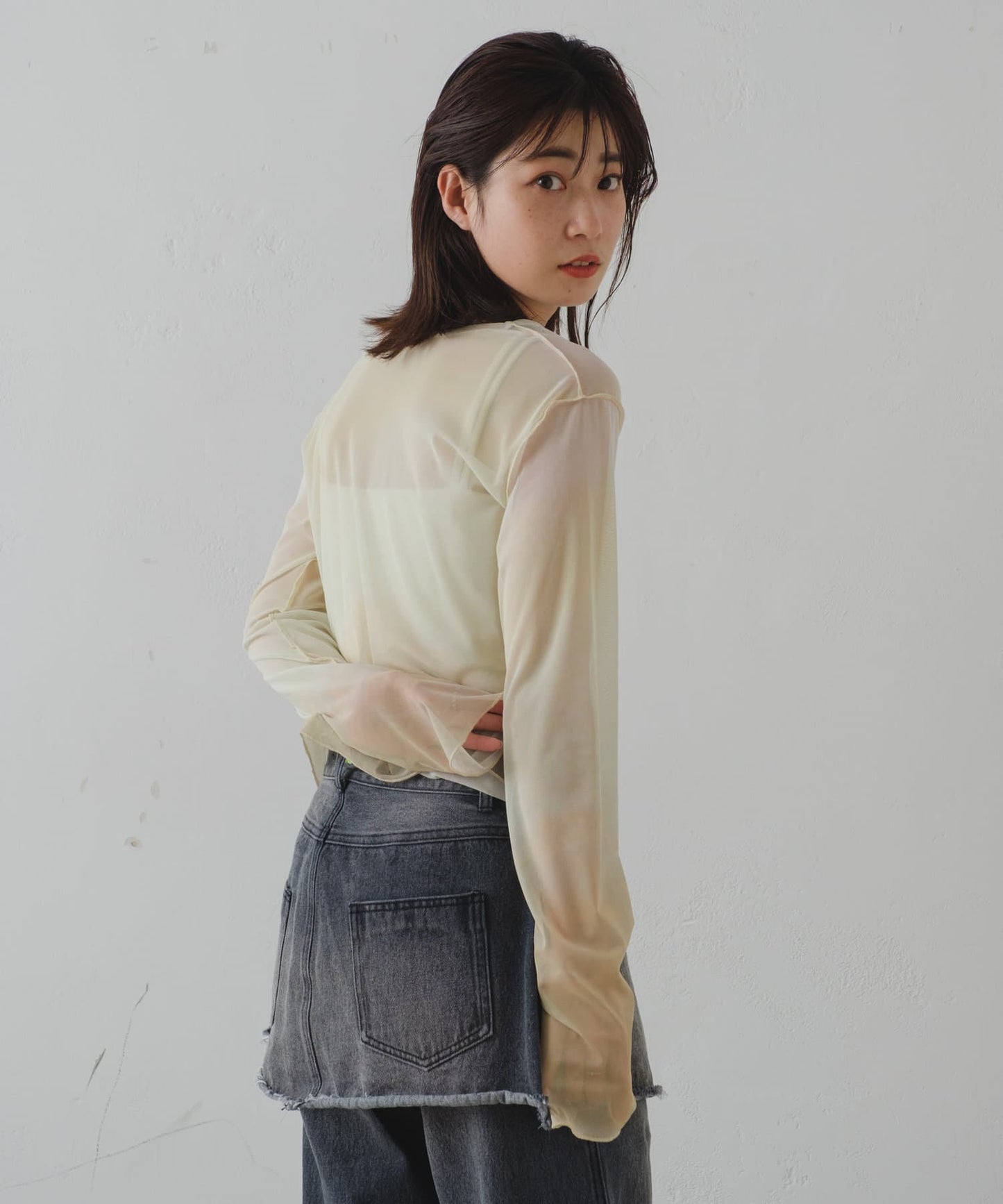 漸變透明2WAY開衫