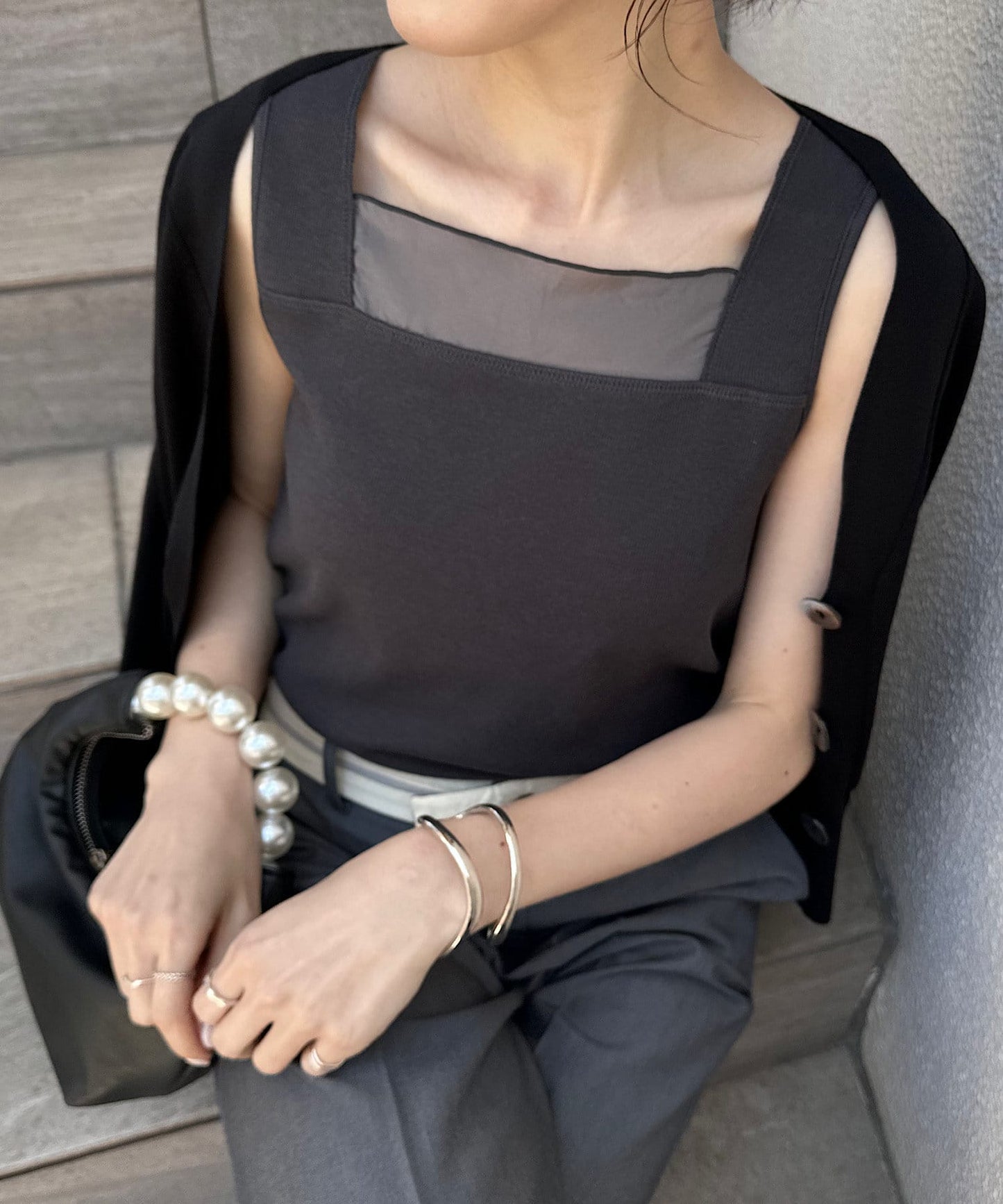 【C′NOTE/筆記】透視拼接方形背心