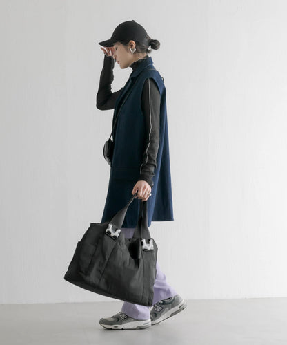 《社交網絡人氣急升！/適合1、2晚旅行或出差》帶肩帶/樹脂配件大號手提袋