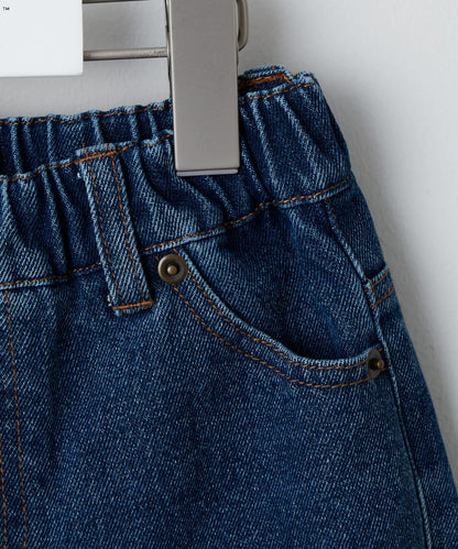 【KIDS】【TYPY DENIM】甘織り裾フリンジカーブデニム 【KIDS】【TYPY DENIM】甜美編織下襬流蘇曲線牛仔褲